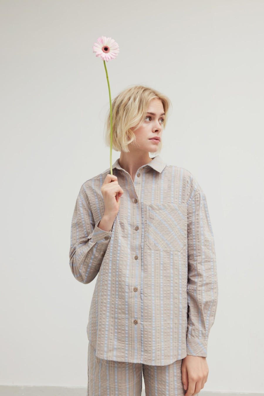 Women esmé studios | Esmella Ls Shirt Chateau Gray Checks