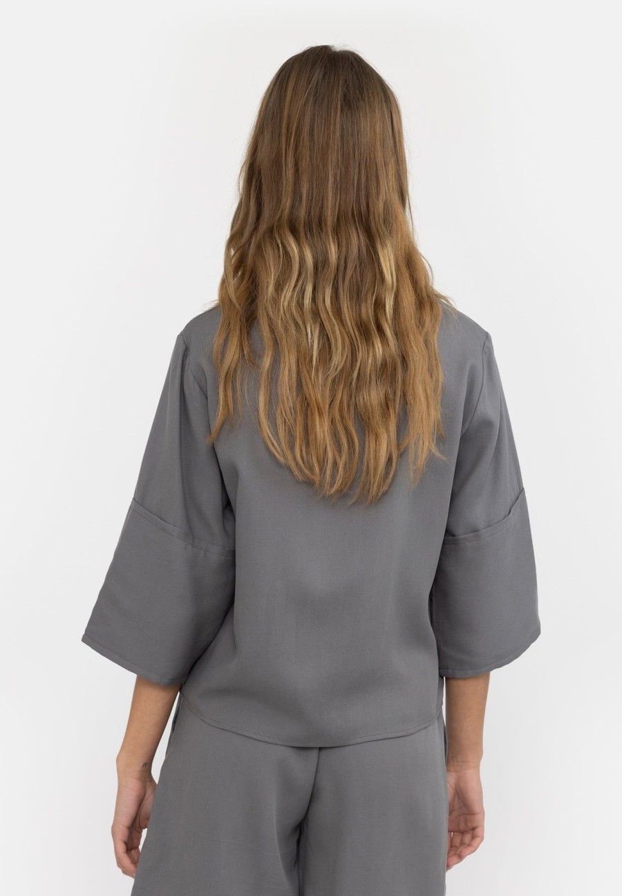 Women esmé studios | Eslica 2/4 Blouse Charcoal Gray