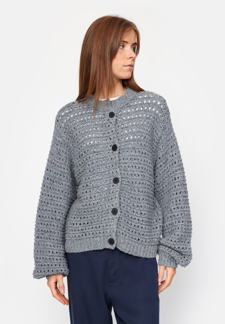 Women esmé studios | Eslinda Cardigan Knit Charcoal Gray Melange