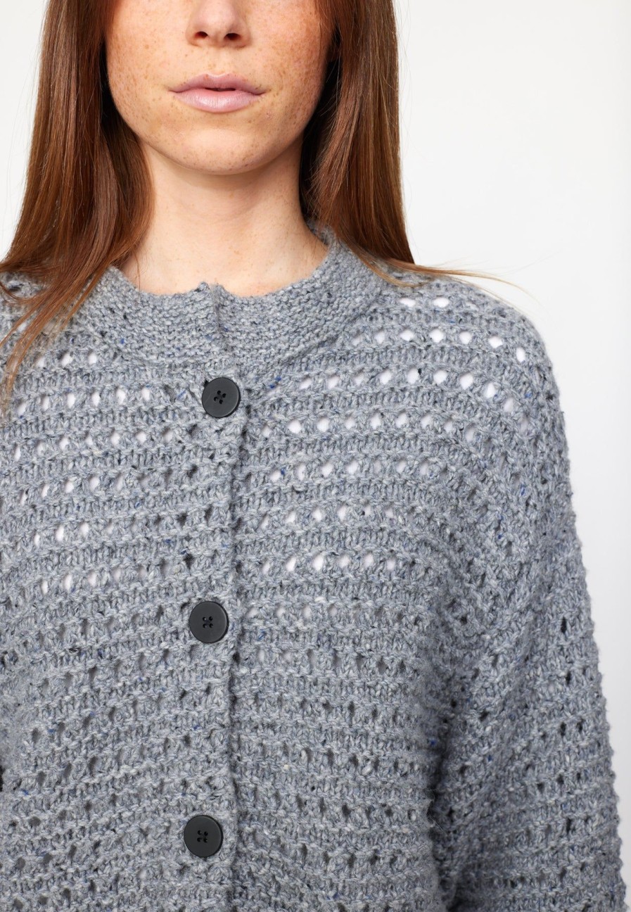 Women esmé studios | Eslinda Cardigan Knit Charcoal Gray Melange