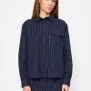 Women esmé studios | Eslexi Ls Shirt Dark Sapphire Pinstripe